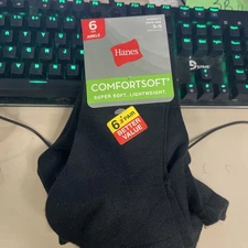 Hanes Womens Socks, Ankle ComfortSOFT  Socks Black, Size 5-9 (6 Pack)