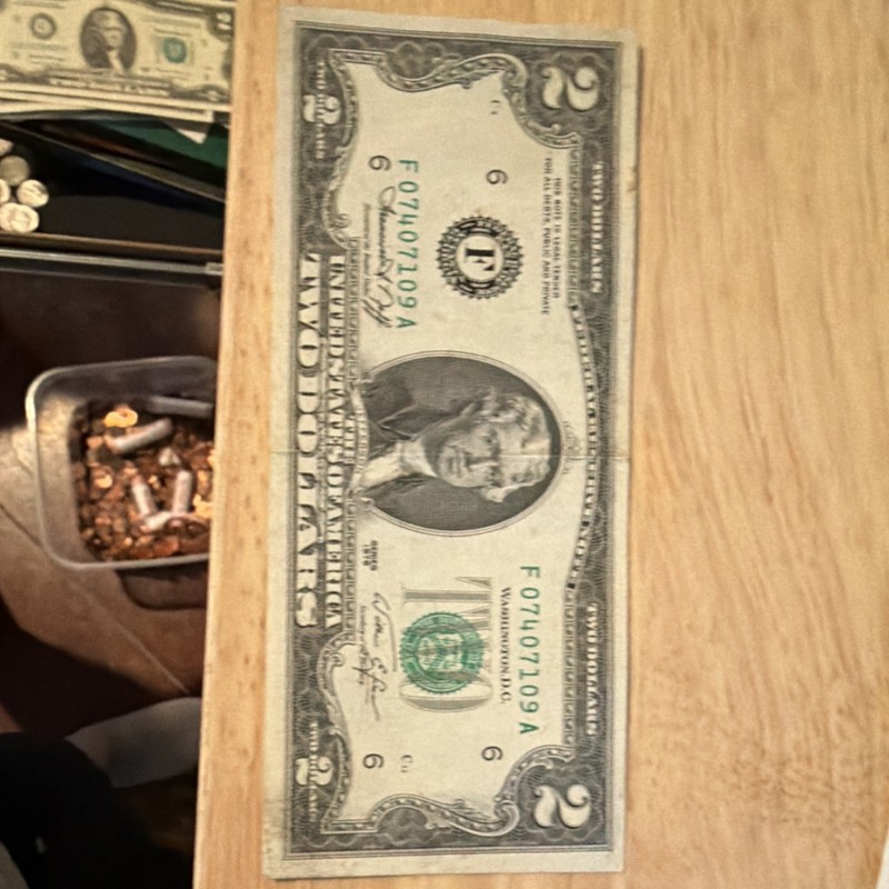 US $2 Federal Reserve Note - Jefferson Portrait Series 2009 F07107109A
