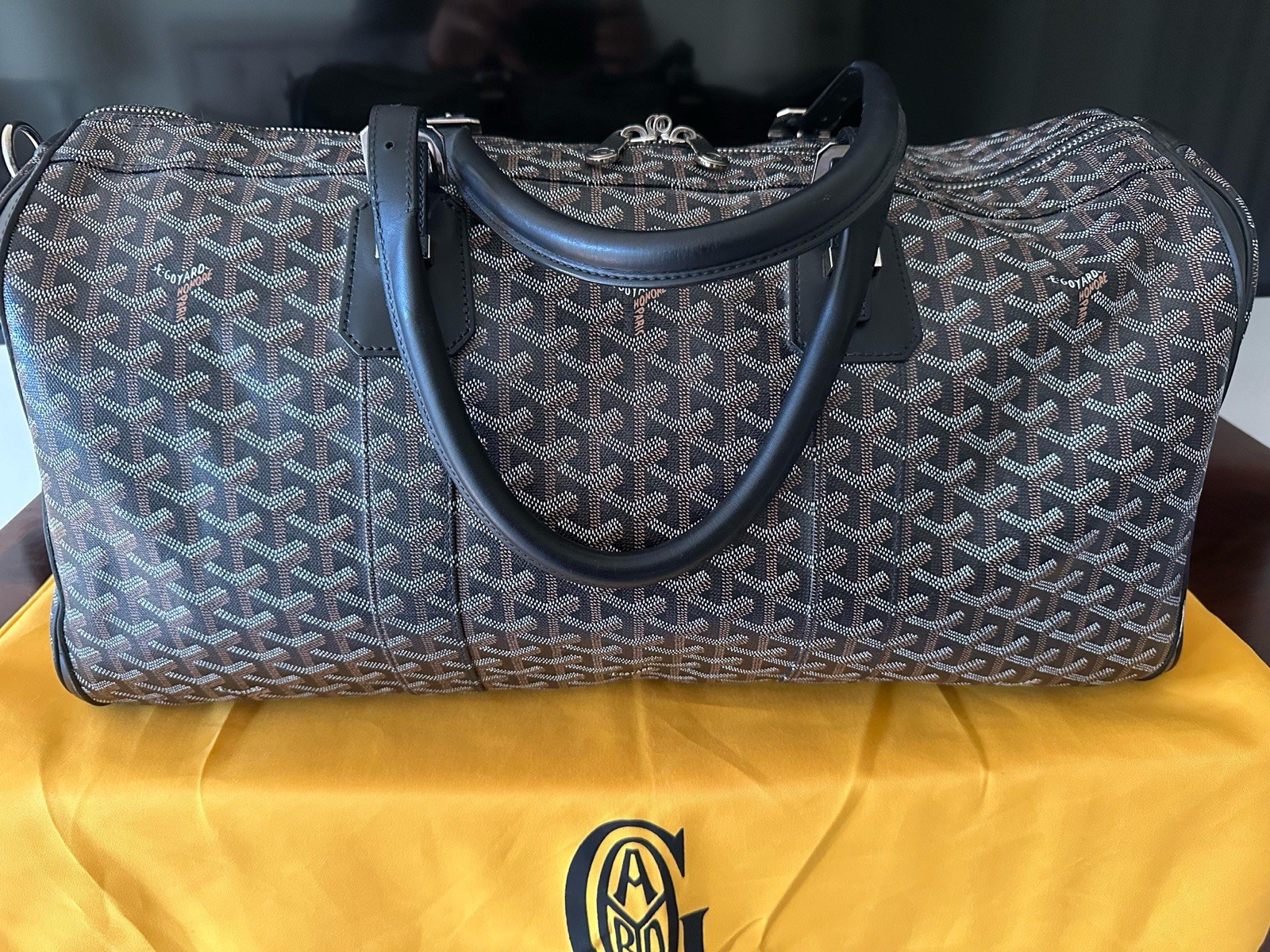 Goyard Boston 50 Black Duffle Bag for Travel & Gym