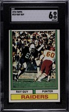 1974 Topps Ray Guy #219 R/C ROOKIE Oakland Raiders SGC 6 New Slab Cert #5639165