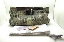 JIMMY CHOO Fifi CRI3 Python Skin Leather Bag Clutch Handbag