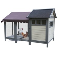 Wooden Chicken Coop w/Brooding Box  Waterproof Roof - Holds 3-5 Birds