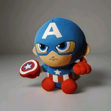 Captain America Marvel Stuffed Animal Plush Toy Doll 6" TY Beanie Babies NWT