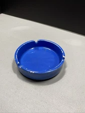 Blue Ceramic Vintage Ashtray Three Slots Home Decor Smoking