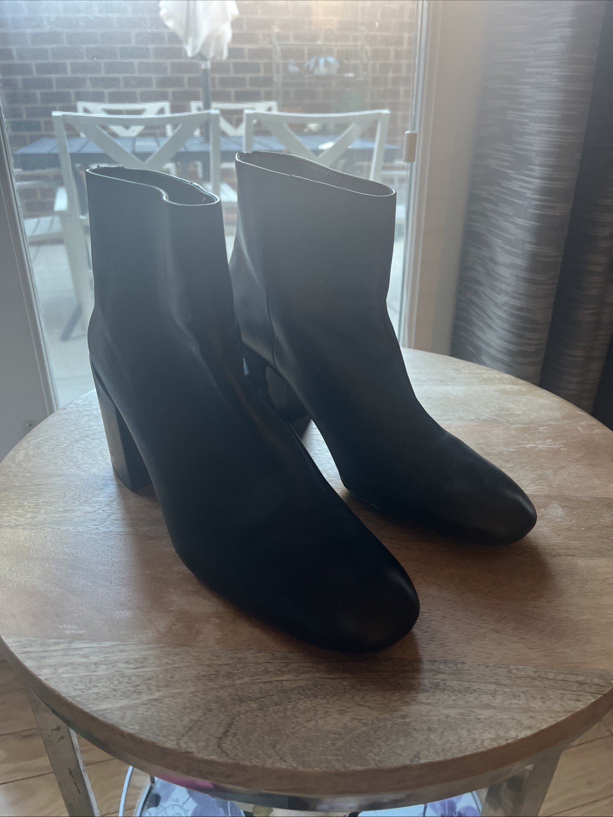Stuart Weitzman Women's Ankle Boots, Size 10B, Black Leather Booties with Zip-Up