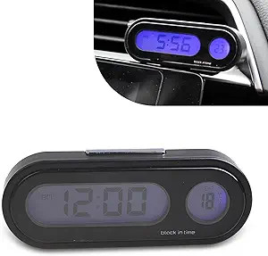 Pack-1 Car Digital Clock, 2.9'' x 1.1'' x 0.7'' LCD Luminous Large Screen Dashboard