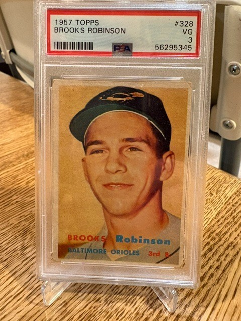 1957 TOPPS BROOKS ROBINSON ROOKIE PSA 3 ORIOLES HOF CENTERED GOOD COLOR