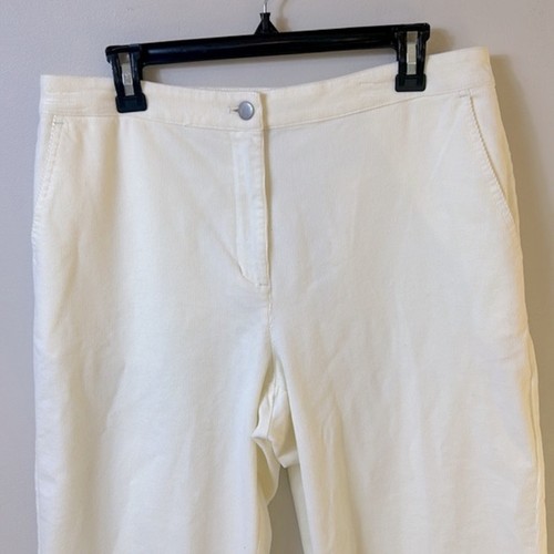 NWT Eileen Fisher cream Organic Cotton Stretch Corduroy Wide-Leg Pant, MP - Picture 5 of 13