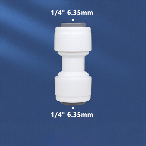 1/4" 3/8" Push Fit Connector Adapter Valve RO Fridge Water Filter Quick Fittings - Afbeelding 25 van 92