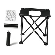 Portable camping toilet for adults, compact folding travel toilet with cover