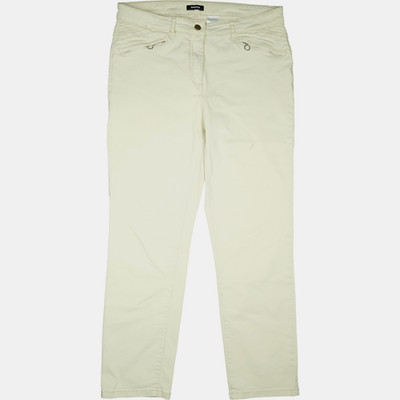 Walbusch 1487.8oz30 Jeans Trousers Cream Ladies Stretch High Rise Zip Straight L