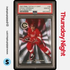 1997 PINNACLE TOTALLY CERTIFIED #38 STEVE YZERMAN PLATINUM RED /6199 PSA 10