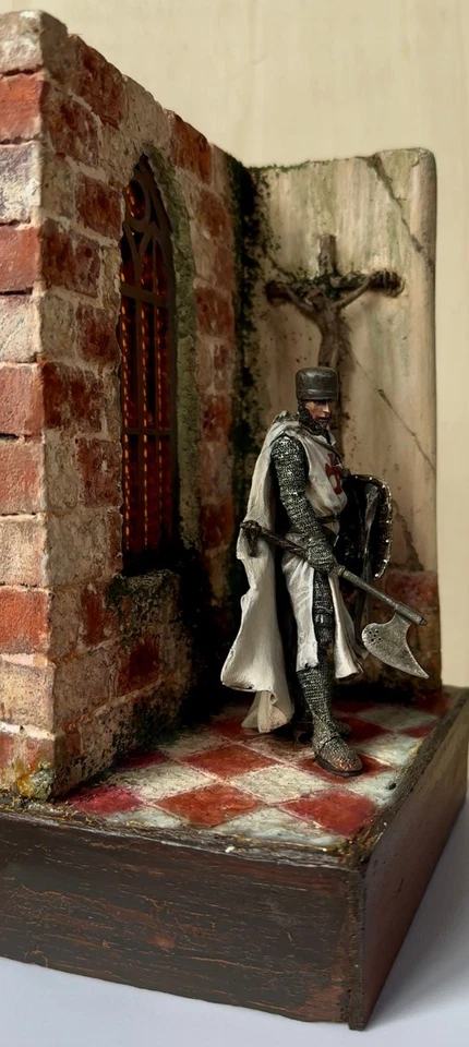 TEMPLARE cavaliere crociato figurini resina 1/18 diorama modellino - Immagine 4 di 4