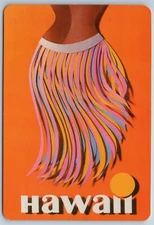 Postcard Hawaii Hula Skirt Dancer Travel Poster 2010s 4X6 Chrome IAC