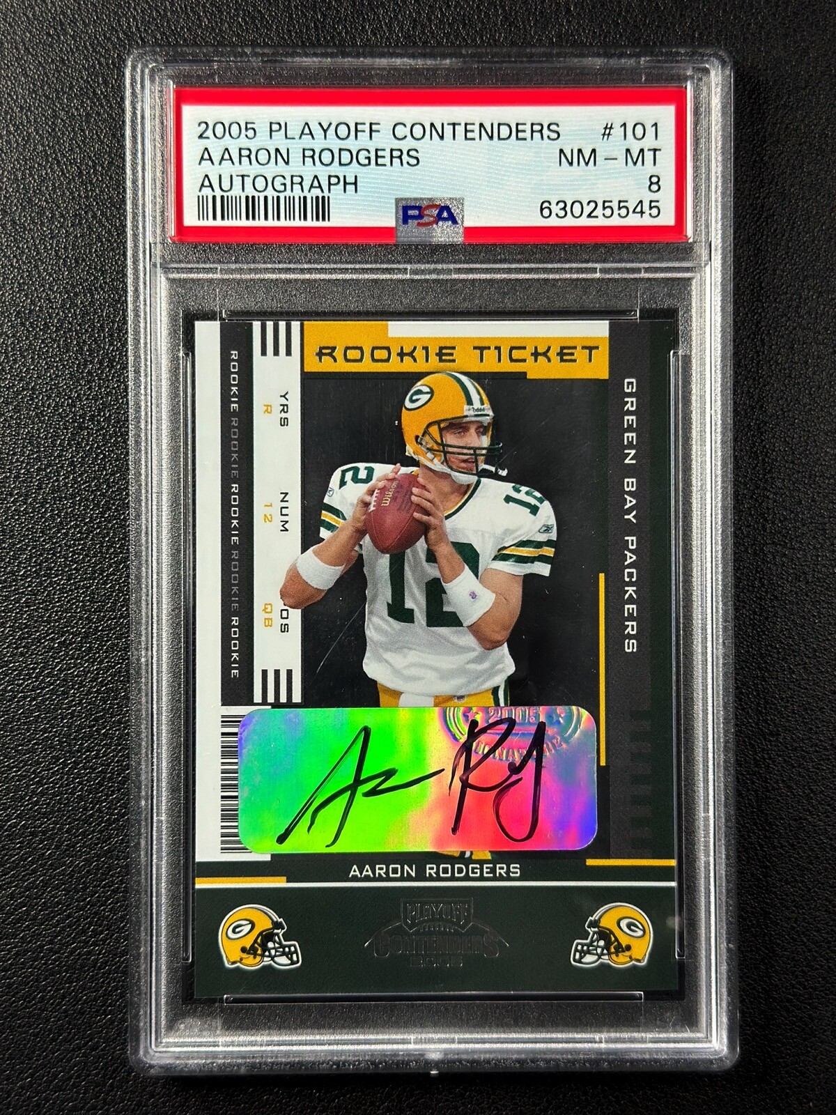 AARON RODGERS PSA 8 2005 PLAYOFF CONTENDERS #101 ROOKIE TICKET AUTOGRAPH AUTO RC