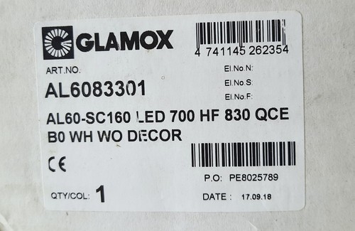 Glamox AL6083301 AL60-SC160 LED 700 HF 830 QCE B0 WH WO DECOR - CABIN LIGHT - Picture 2 of 13
