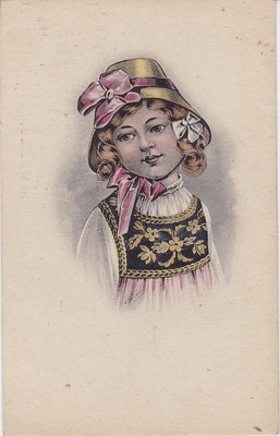 Ancient Ak, Young Girl IN Dress, Burnus Advertisement Detergent Darmstadt