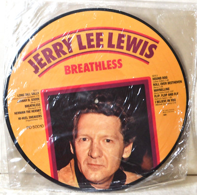 Jerry Lee Lewis Breathless Picture Disc LP SEALED Vinyl w/Intact Outer Shrink