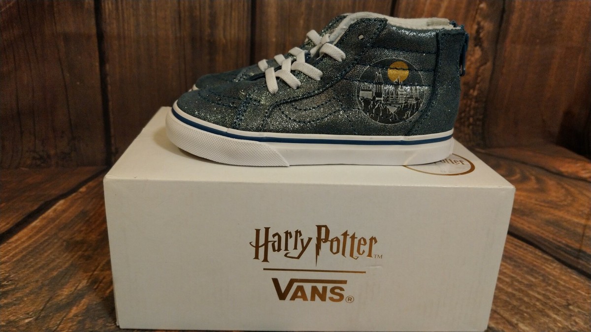 VANS Harry Potter Sk8-Hi Zip 10 Toddler Hogwarts Metallic Blue High Top  Shoes