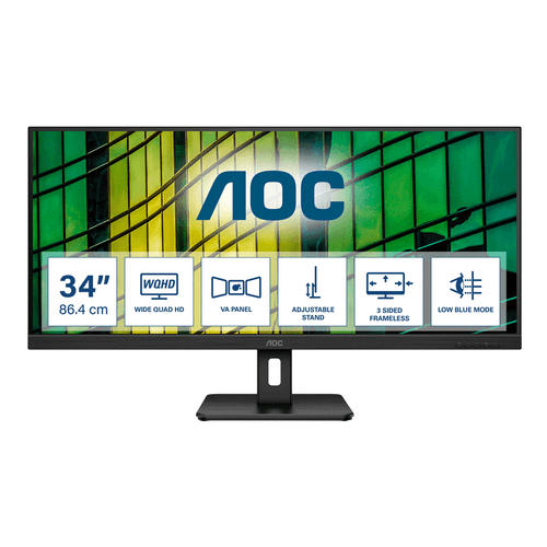 AOC U34E2M/BK 86,4 cm (34 Zoll) LED-Monitor WQHD 100 Hz - Bild 1 von 4