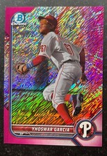 2022 Bowman Chrome Prospects Fuchsia Shimmer Refractor Yhoswar Garcia 116/199