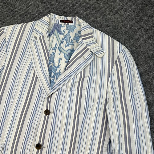 ETRO Mens Size EU 52L / US 42L Blazer Jacket Sport Coat *READ* White - Picture 2 of 22