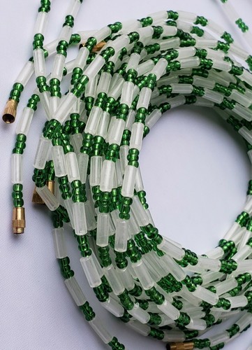 African Waist Beads Belly Chain Waistline Green Clasp +GLOW Weigh Loss 33"-58" - Picture 3 of 6
