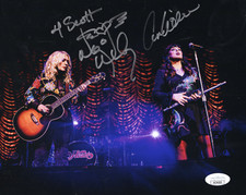 ANN+NANCY WILSON HAND SIGNED 8x10 COLOR PHOTO       HEART     TO SCOTT       JSA