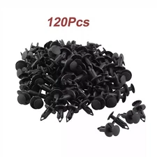120PCS 8mm Bumper Clips Retainer Auto Car Plastic Rivets Fastener Fender Push