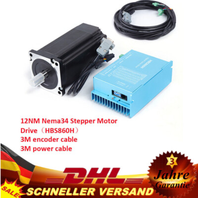 12Nm Nema 34 Closed Loop Schrittmotor Encoder 8A & Treiber 86HBS120