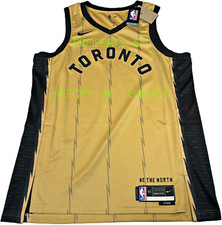 NWT-52/XL TORONTO RAPTORS GOLD NIKE CITY EDITION SWINGMAN NBA BASKETBALL JERSEY