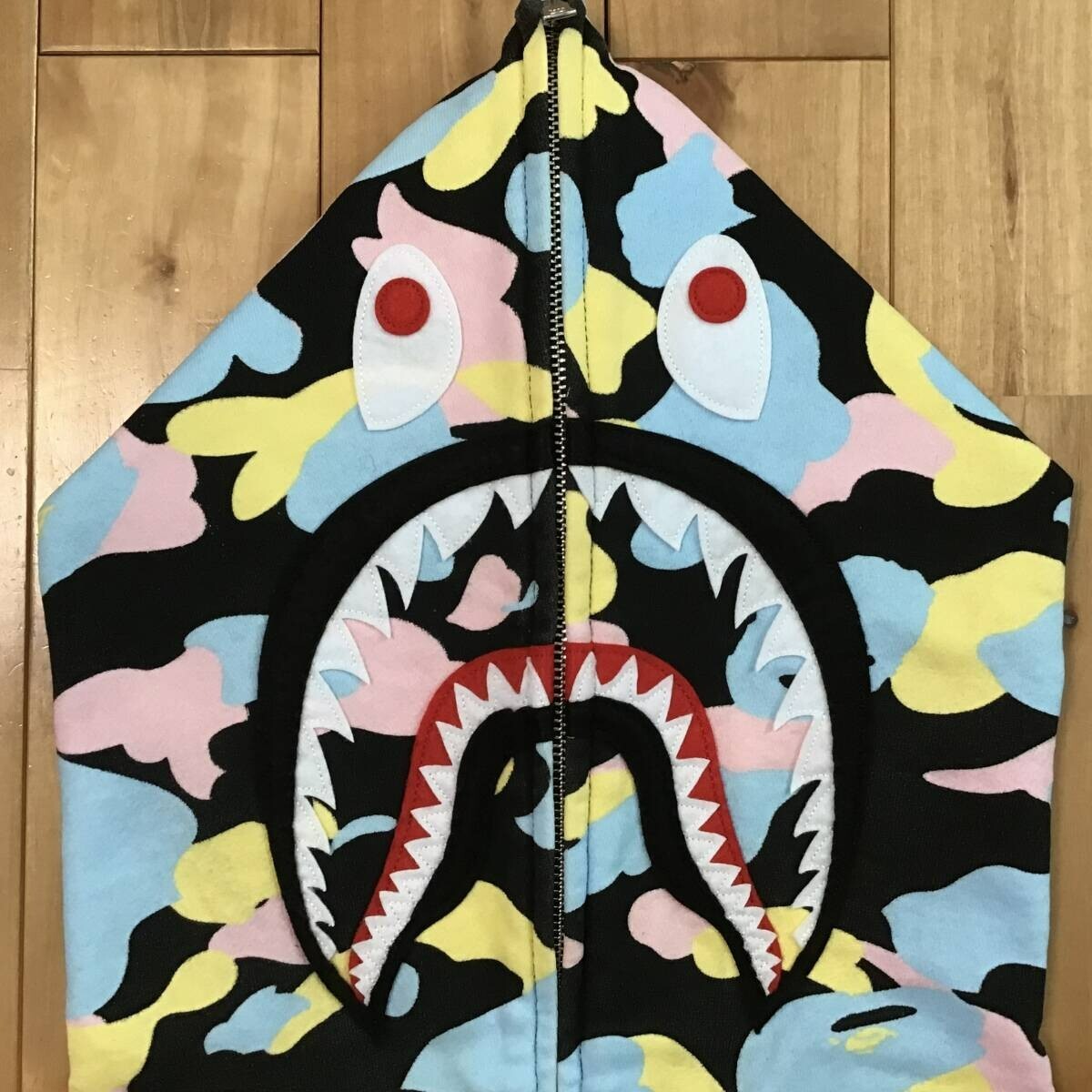 BAPE Multi camo Shark full zip hoodie cotton candy camo A Bathing 