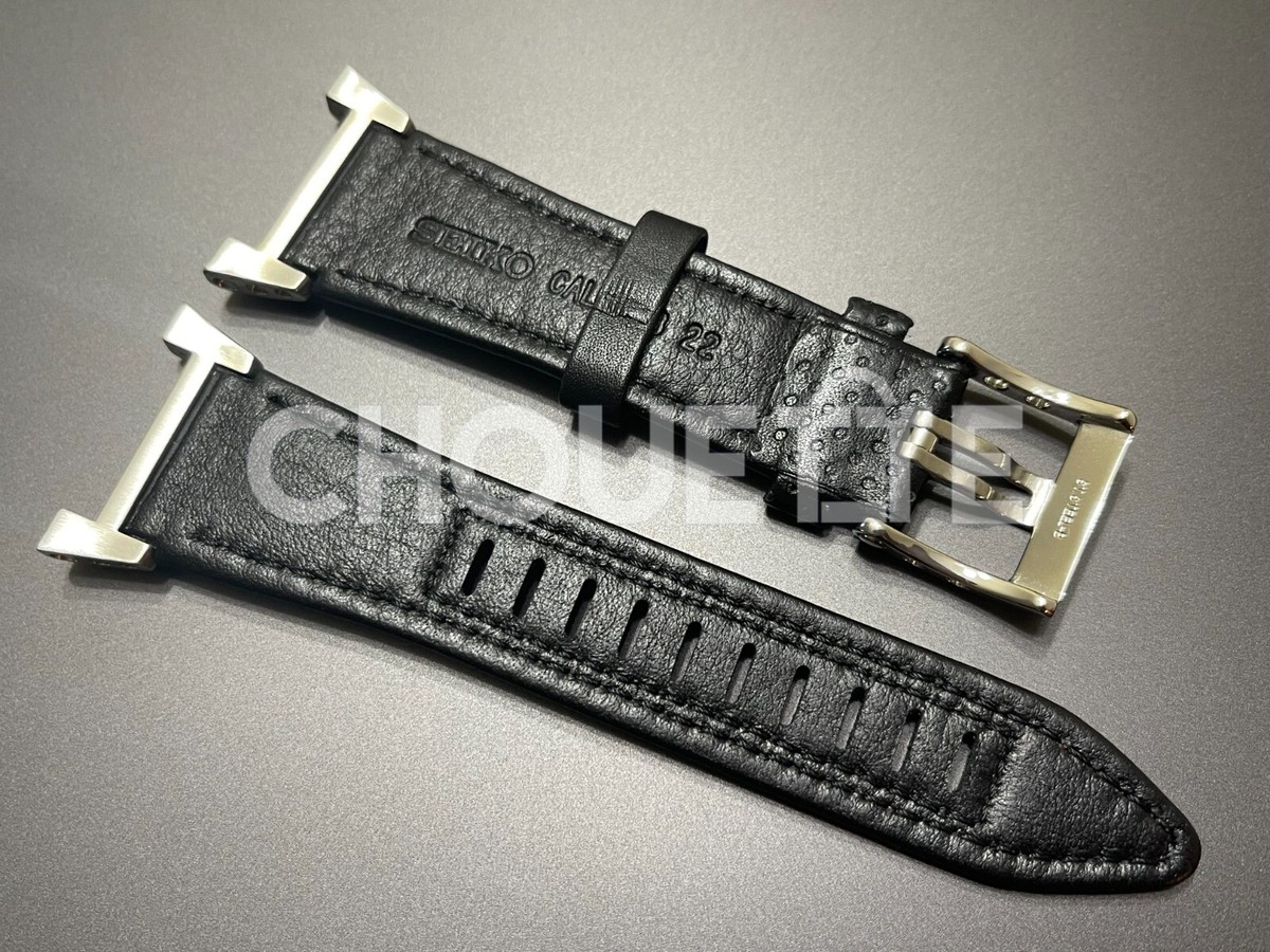 OEM Seiko Sportura Black Leather Watch Band 7T82-0AA0 OEM Seiko Sportura Black Leather Watch Band 7T82-0AA0