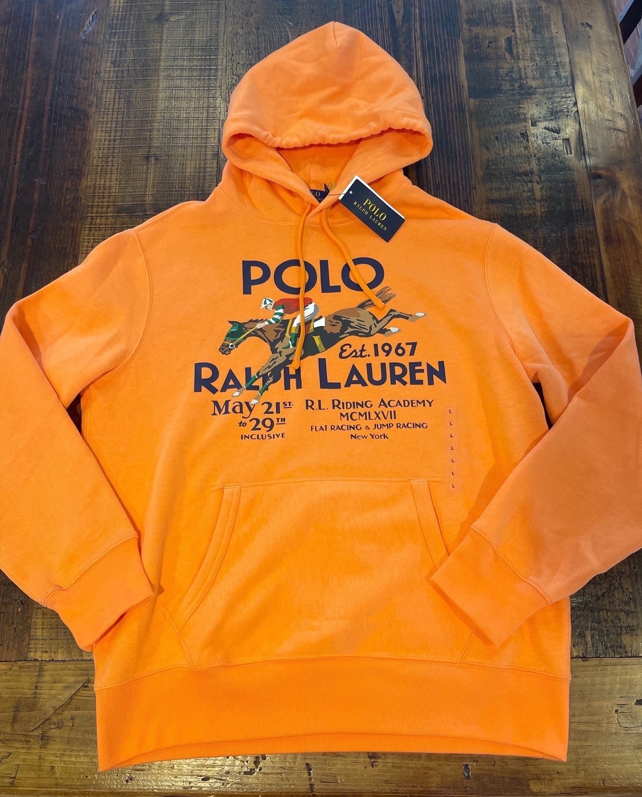 ralph lauren orange hoodie