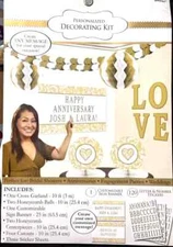 All Occasions Supplies & Decorations Personalised Party Gold Decorating Kit