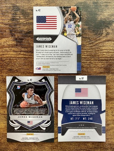 2020 Prizm Draft Basketball Warriors James Wiseman Rookie Card Lot - Picture 2 of 2