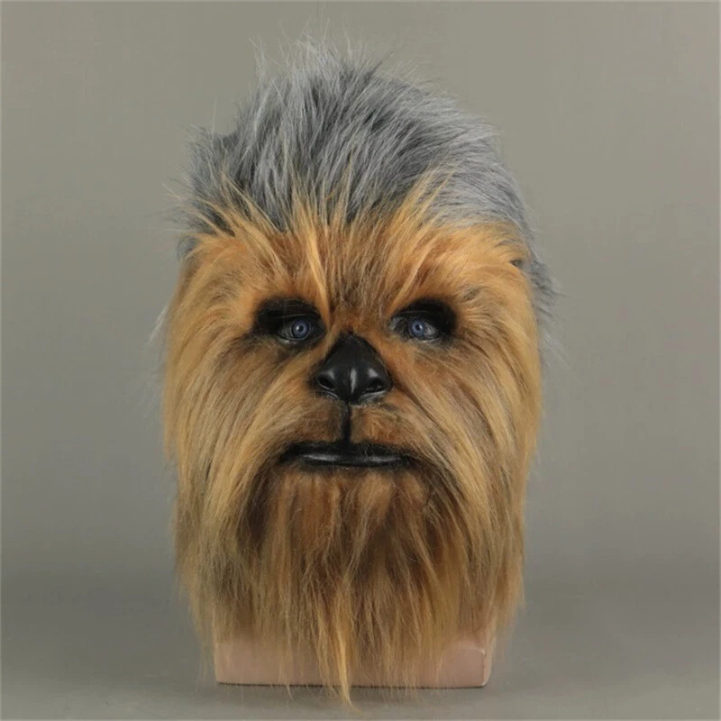 Star Wars Chewbacca Cosplay Máscara Casco Halloween Animal Mono Látex Tocado Foto 2 de 4