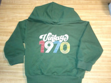 Shein Baby Unisex Size 4/4T Polyester Blend Green Vintage 1970 Hooded Sweatshirt