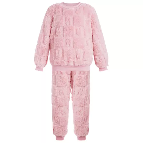 Kids Childrens Warm Fleece Pyjamas Set For Girls Boys Sleepwear 2 Pieces Sets - Bild 50 von 56