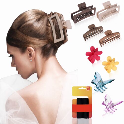 9 Pcs Big Hair Claw Clips, Strong Matte Large Hair Clip for Thick & Thin  Hair | eBay