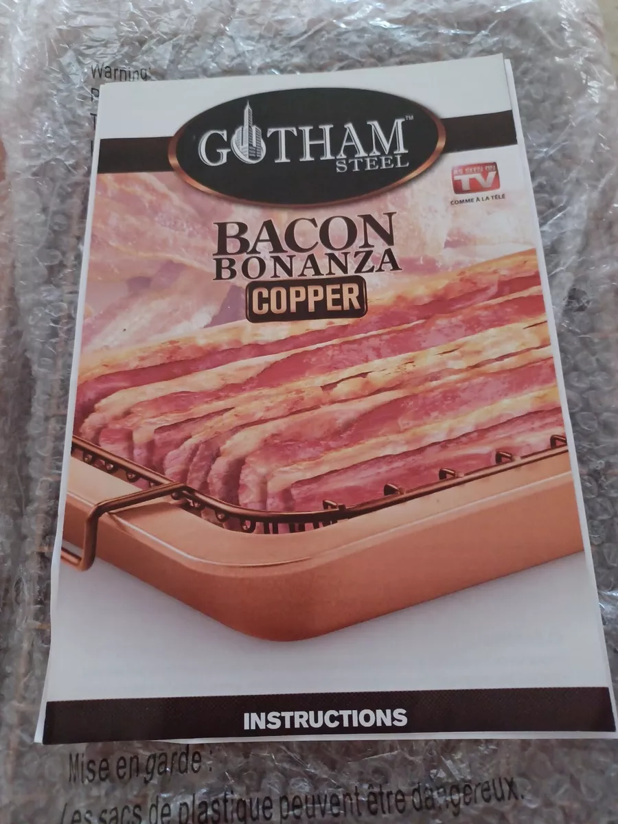 Gotham Steel 1763 Bacon Bonanza Microwave Bacon Tray, Copper