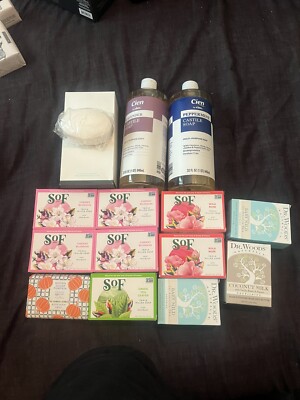 set of 18 SOF..Beekman..Dr woods Costco Bars Peppermint & Lavender liquid soap
