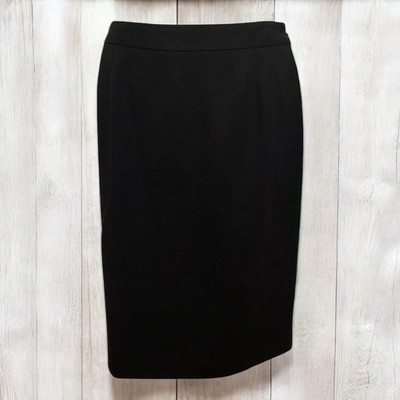 Linda Allard Ellen Tracy Women s Straight Skirt 12 Black NEW Wool