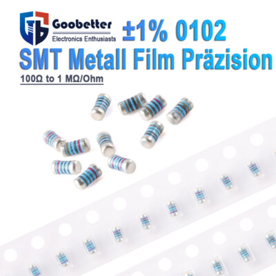0102 SMT Metall Film Präzision ±1% MELF Widerstand 100Ω Bis 1 MΩ/Ohm 11 Werte