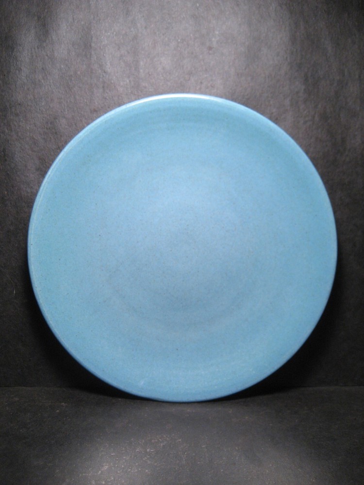 RARE Zaalberg Holland Stoneware Speckled Matte Blue Chop Plate - Blue Edge