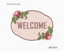 Welcome On Wood Needlepoint Kit or Canvas