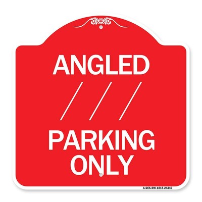 Designer Series Sign - Angle Parking Only (with Bidirectional Arrow) 1 | Red ...