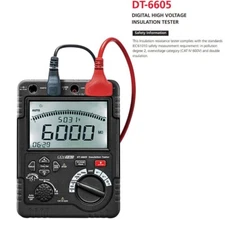 5000V High Voltage Insulation Tester Large 6000 Counts Digital Display