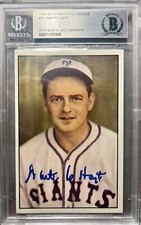 ⚾️ Waite Hoyt NY Giants Beckett Authenticated Autographed Slabbed Baseball Card