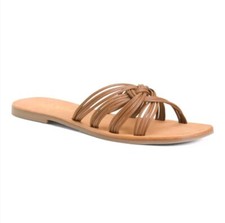 MATISSE Womens Sandal Leather Tate Ladies Flat Straps Tan Size 8 New